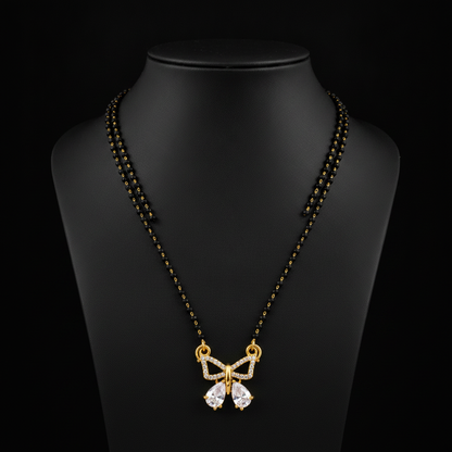 Elegant Butterfly Mangalsutra with Sparkling CZ Stones