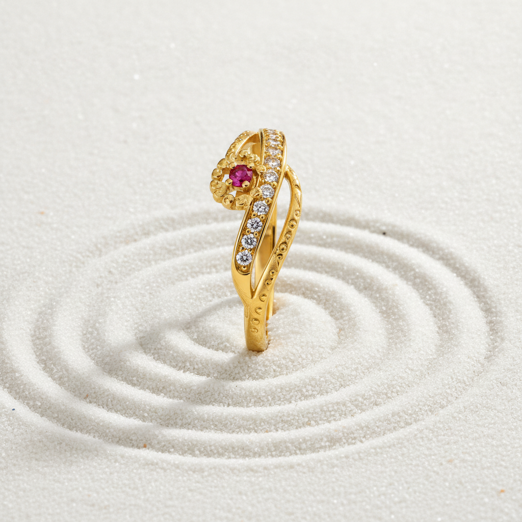 Imperial Ruby Bloom CZ Statement Ring