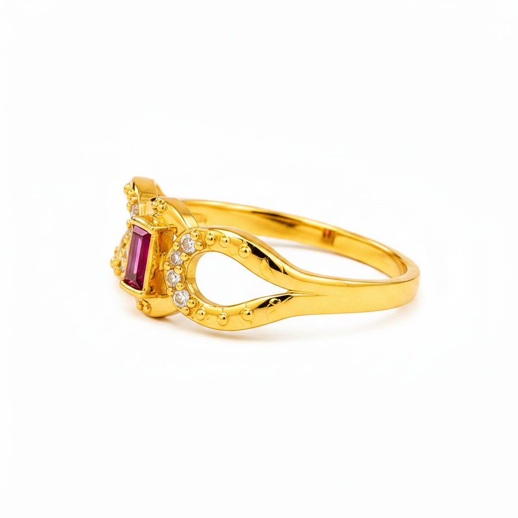 Regal Ruby Infinity Embrace Statement Ring for Women