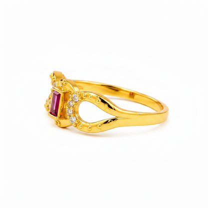Regal Ruby Infinity Embrace Statement Ring for Women