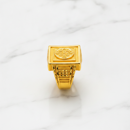 Imperial Woven Crest Textured Ring for Men