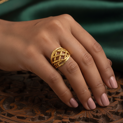 NUGOLD Elegant Interwoven Designer Ring for Women
