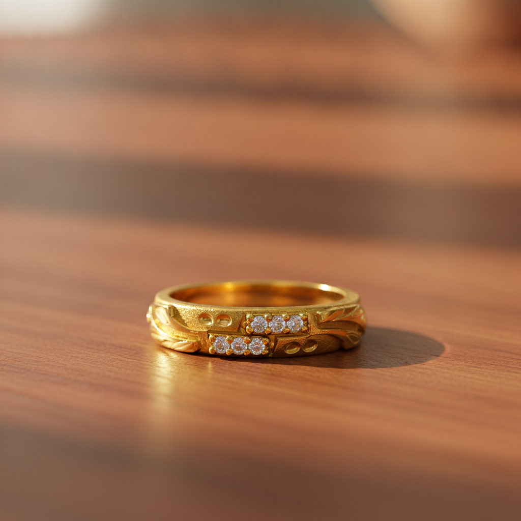 Regal Leafline Sparkle Band Ring for Women