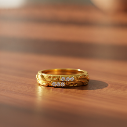 Regal Leafline Sparkle Band Ring for Women
