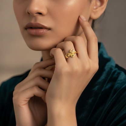 Regal Triple Petal Harmony Statement Ring