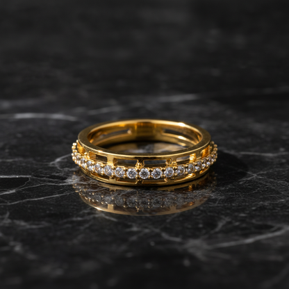 NUGOLD CZ Band Ring for Women With CZ Stone