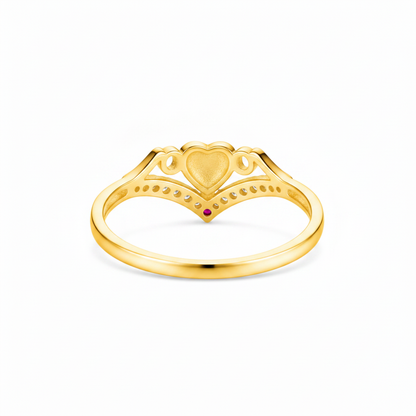 NUGOLD Stylish Heart Charm Gold Finish Ring for Women