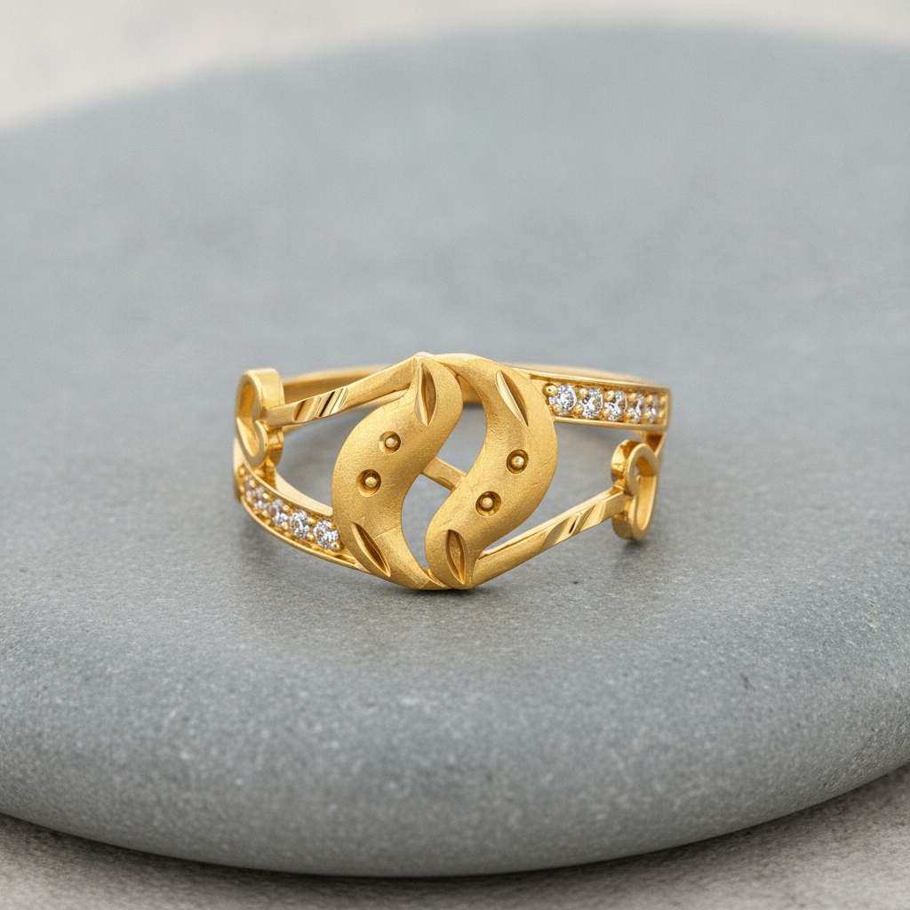 Elegant Leaf Embrace Crystal Ring for Women