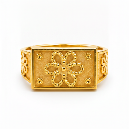 Royal Bloom Heritage Gold Statement Ring for Men