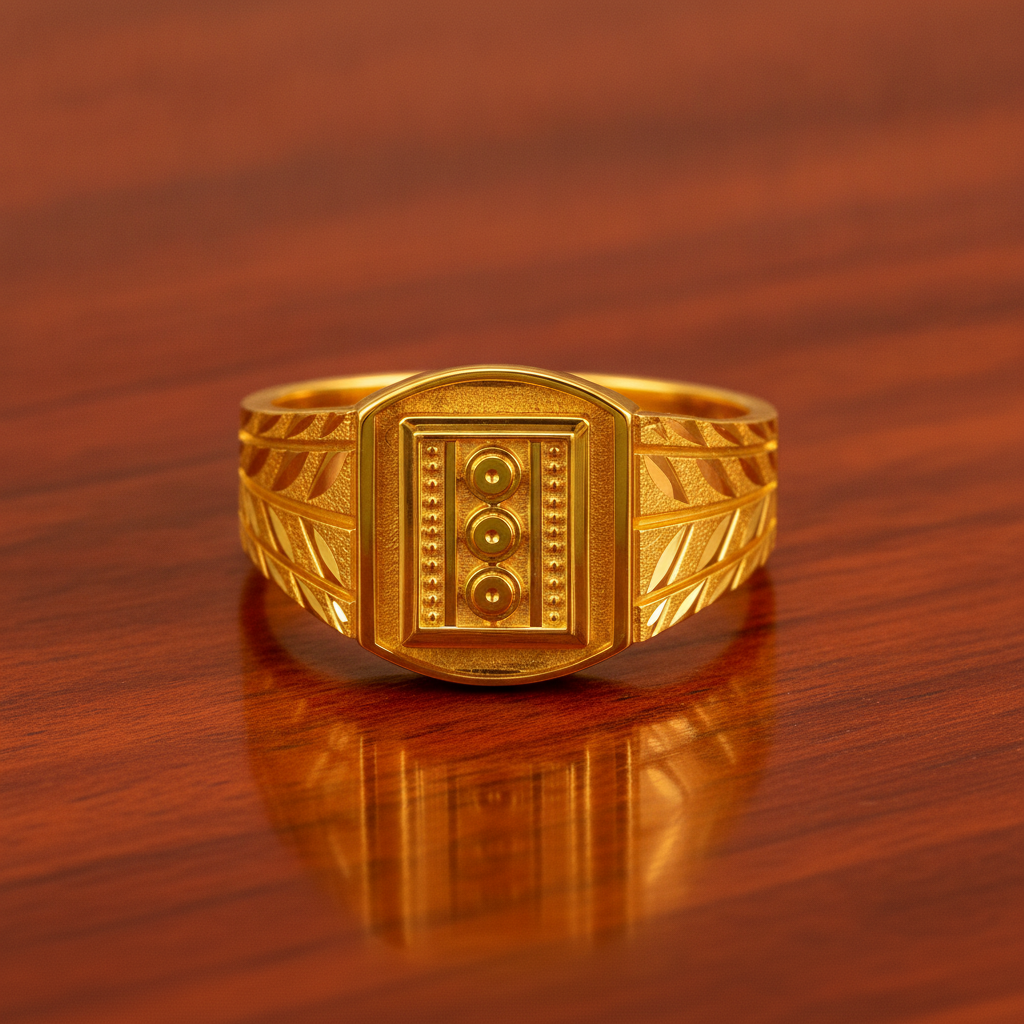 Royal Triple Medallion Geometric Statement Ring for Men