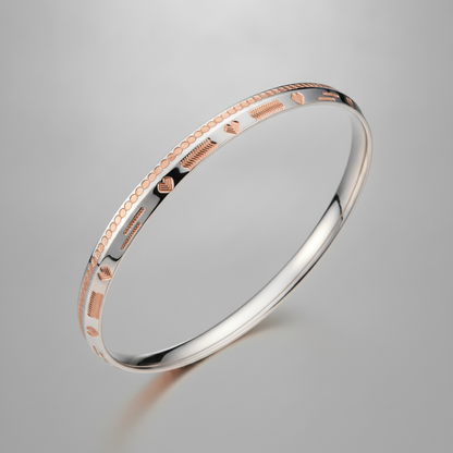 925 Sterling Silver Rose Gold Designer Kada for Men & Women