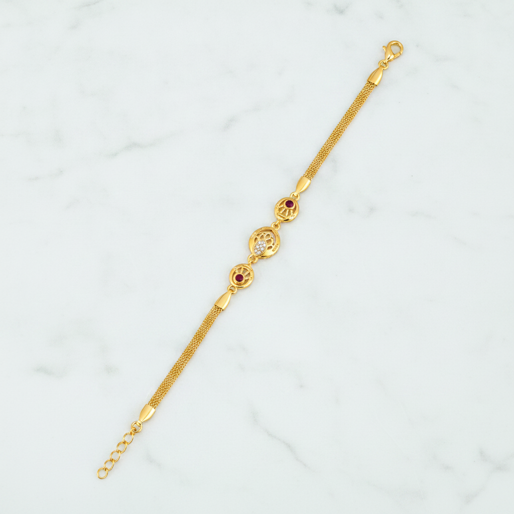 Heritage Ruby Medallion Bracelet for Women & Girls