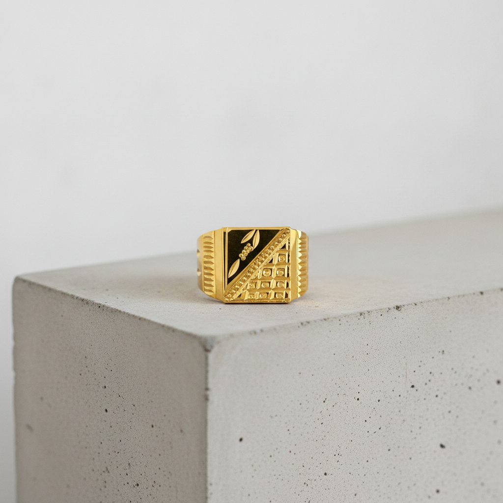 Imperial Mosaic Crest Statement Ring for Men