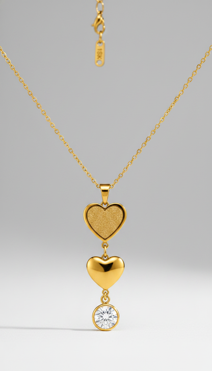 Celestial Love Heart Cascade Necklace