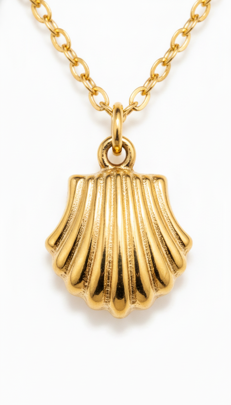 NUGOLD Seashell Charm Pendant Necklace for Women