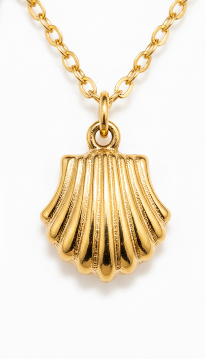 NUGOLD Seashell Charm Pendant Necklace for Women