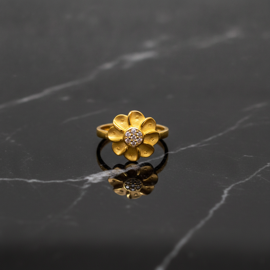 Luxury Floral Adjustable Finger Ring for Women