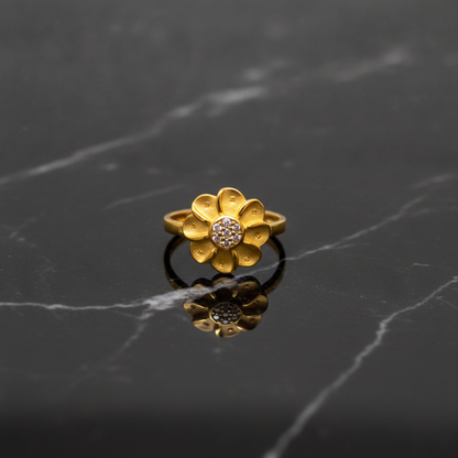 Luxury Floral Adjustable Finger Ring for Women