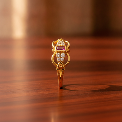 Regal Ruby Infinity Crest Statement Ring for Women
