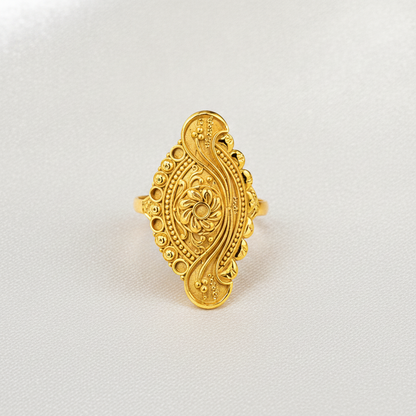 NUGOLD Traditional Floral Filigree Adjustable Ring for Women