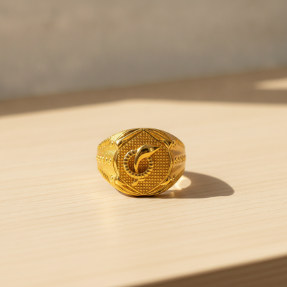 Royal Serpent Crest Heritage Statement Ring for Men