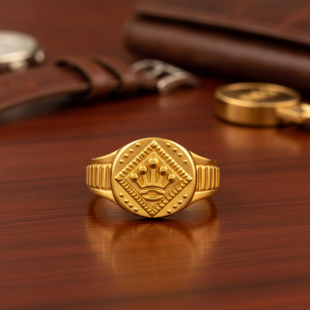 Royal Crown Crest Heritage Statement Ring for Men