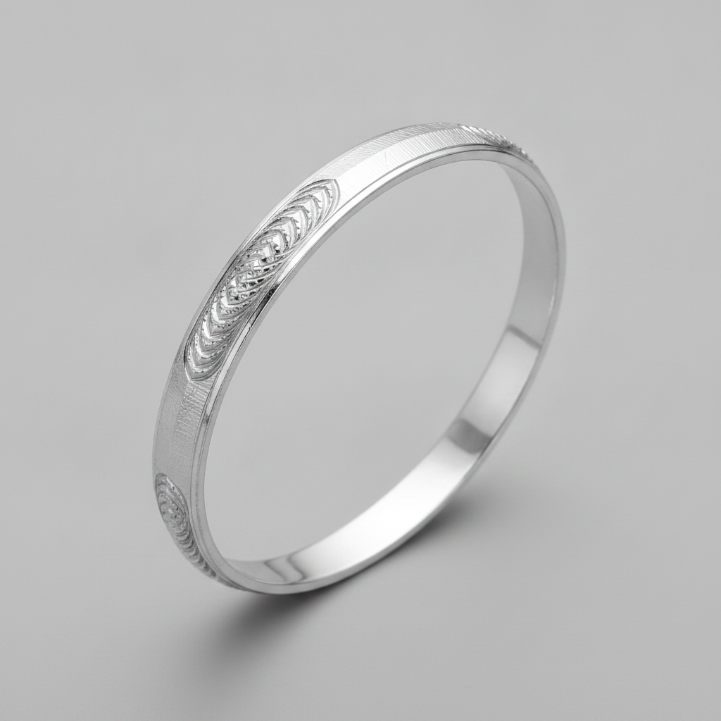 Luxury 925 Sterling Silver Traditional Pattern Kada for Men