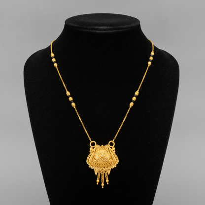 NUGOLD Ethnic Black Bead Mangalsutra with Antique Pendant