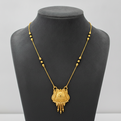 NUGOLD Ethnic Black Bead Mangalsutra with Antique Pendant
