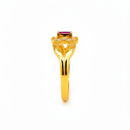 Regal Ruby Infinity Embrace Statement Ring for Women