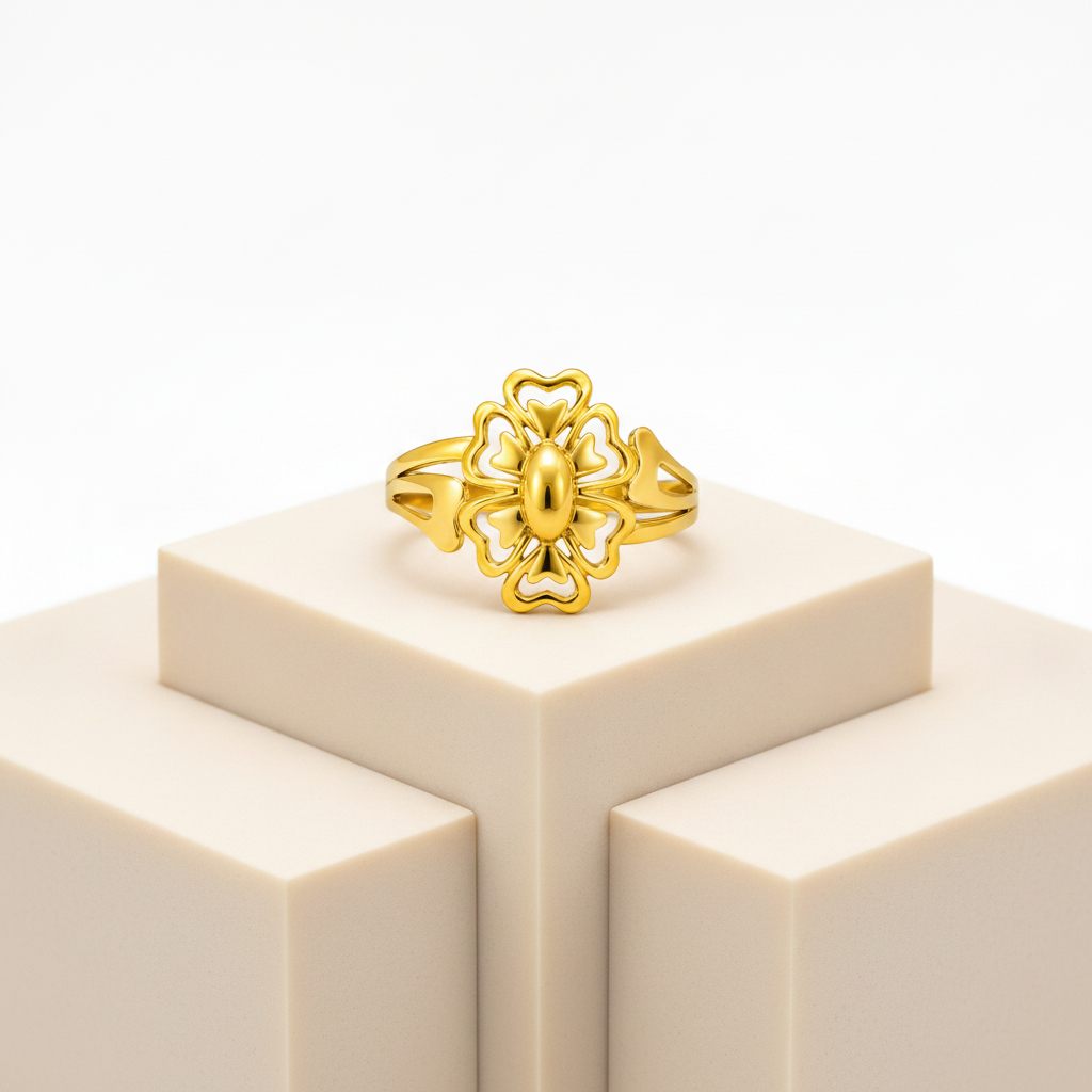 Elegant Floral Openwork Statement Ring for Women