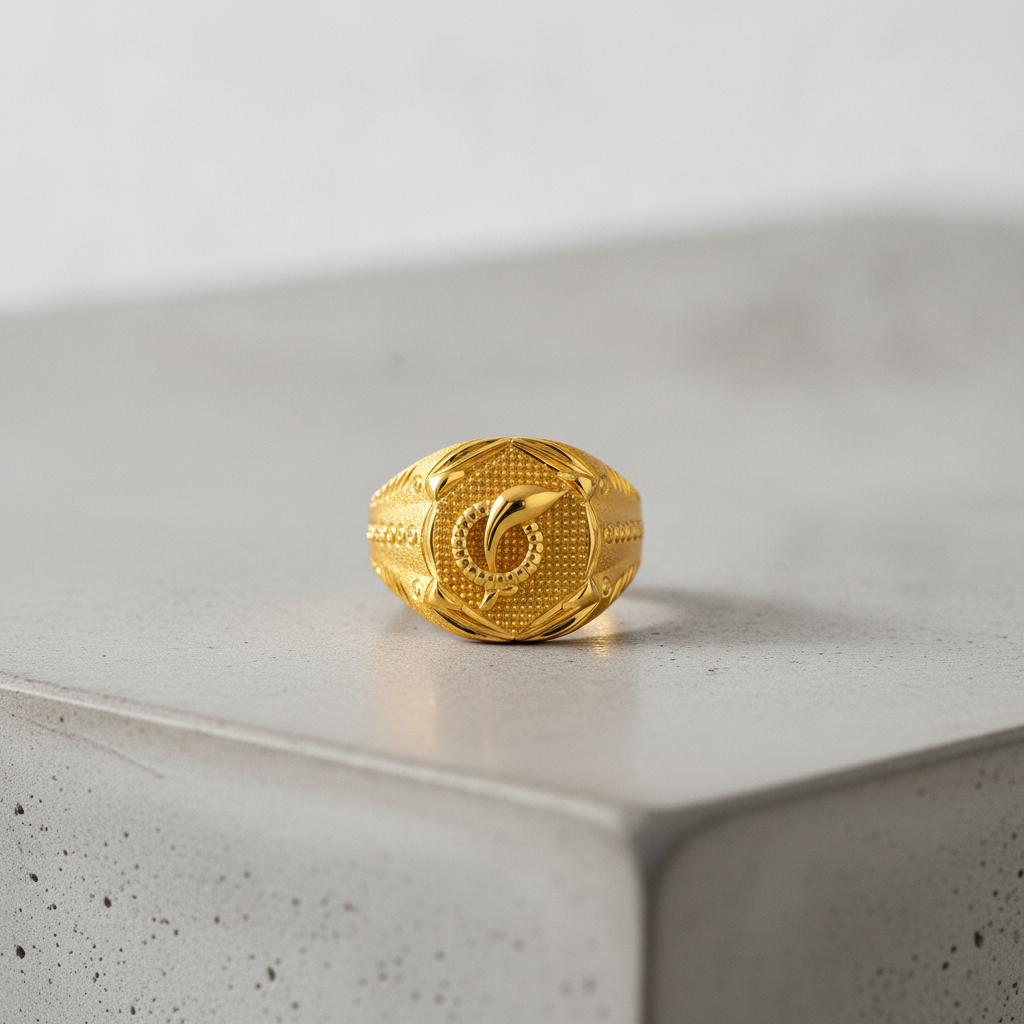 Royal Serpent Crest Heritage Statement Ring for Men