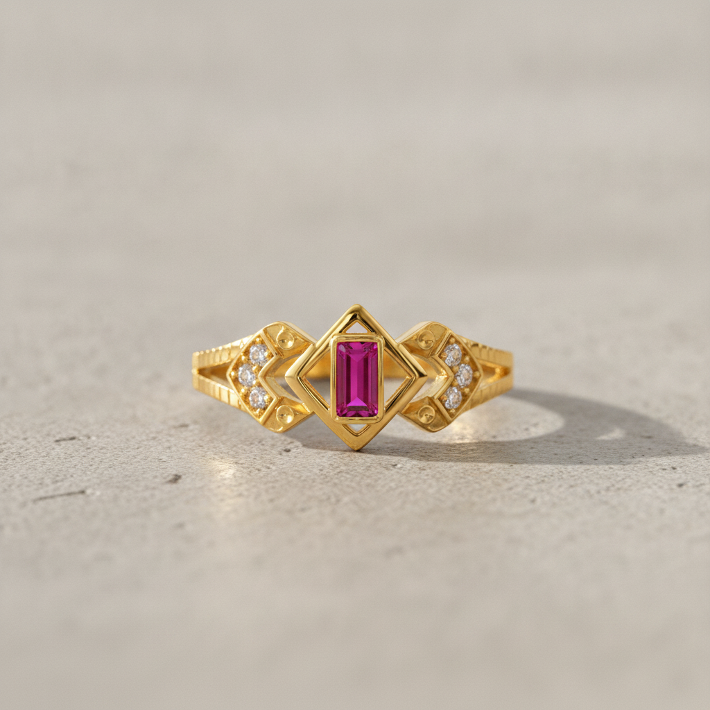 Regal Ruby Prism Embrace Statement Ring for Women