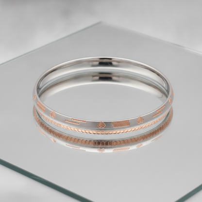 925 Sterling Silver Rose Gold Designer Kada for Men & Women