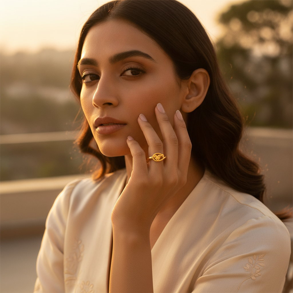 Eternal Heart Orbit Designer Statement Ring