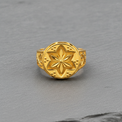 Royal Floral Medallion Heritage Statement Ring for Men