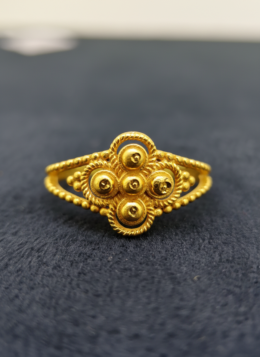 NuGold Antique Floral Heritage Ring