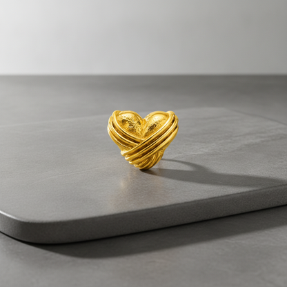 NUGOLD Designer Heart Adjustable Ring for Women