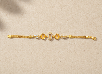 Premium Triple Oval CZ Link Bracelet for Women
