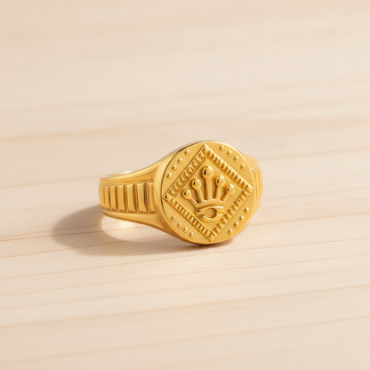 Royal Crown Crest Heritage Statement Ring for Men