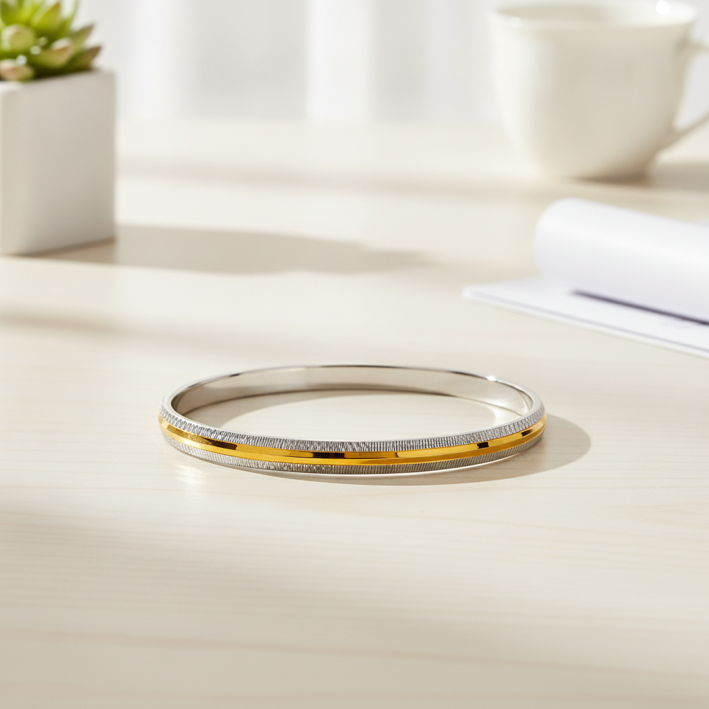 Premium 925 Sterling Silver Dual Tone kada