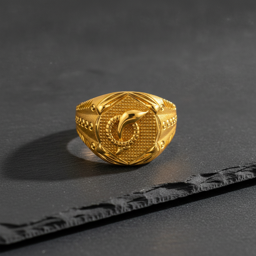 Royal Serpent Crest Heritage Statement Ring for Men