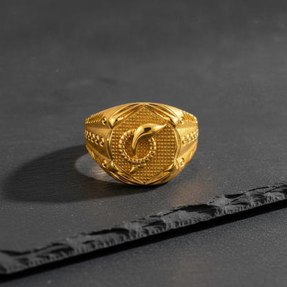 Royal Serpent Crest Heritage Statement Ring for Men