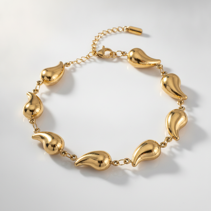 NUGOLD Elegant Teardrop Chain Bracelet for Girls & Women