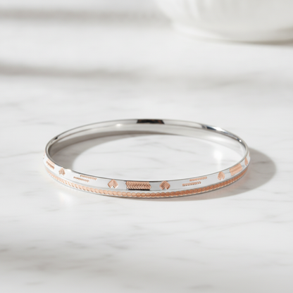 925 Sterling Silver Rose Gold Designer Kada for Men & Women