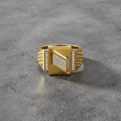 Elegant Crystal CZ Square Signet Ring