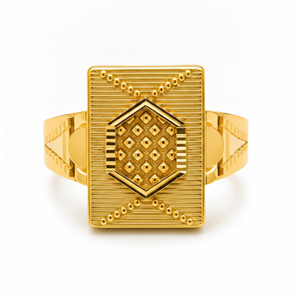 Royal Dynasty Hexagon Signet Ring For Men