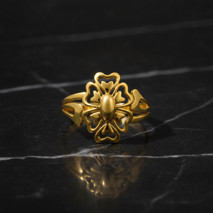 Elegant Floral Openwork Statement Ring for Women