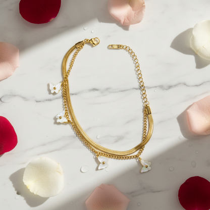 NUGOLD Double Layer Butterfly Bracelet