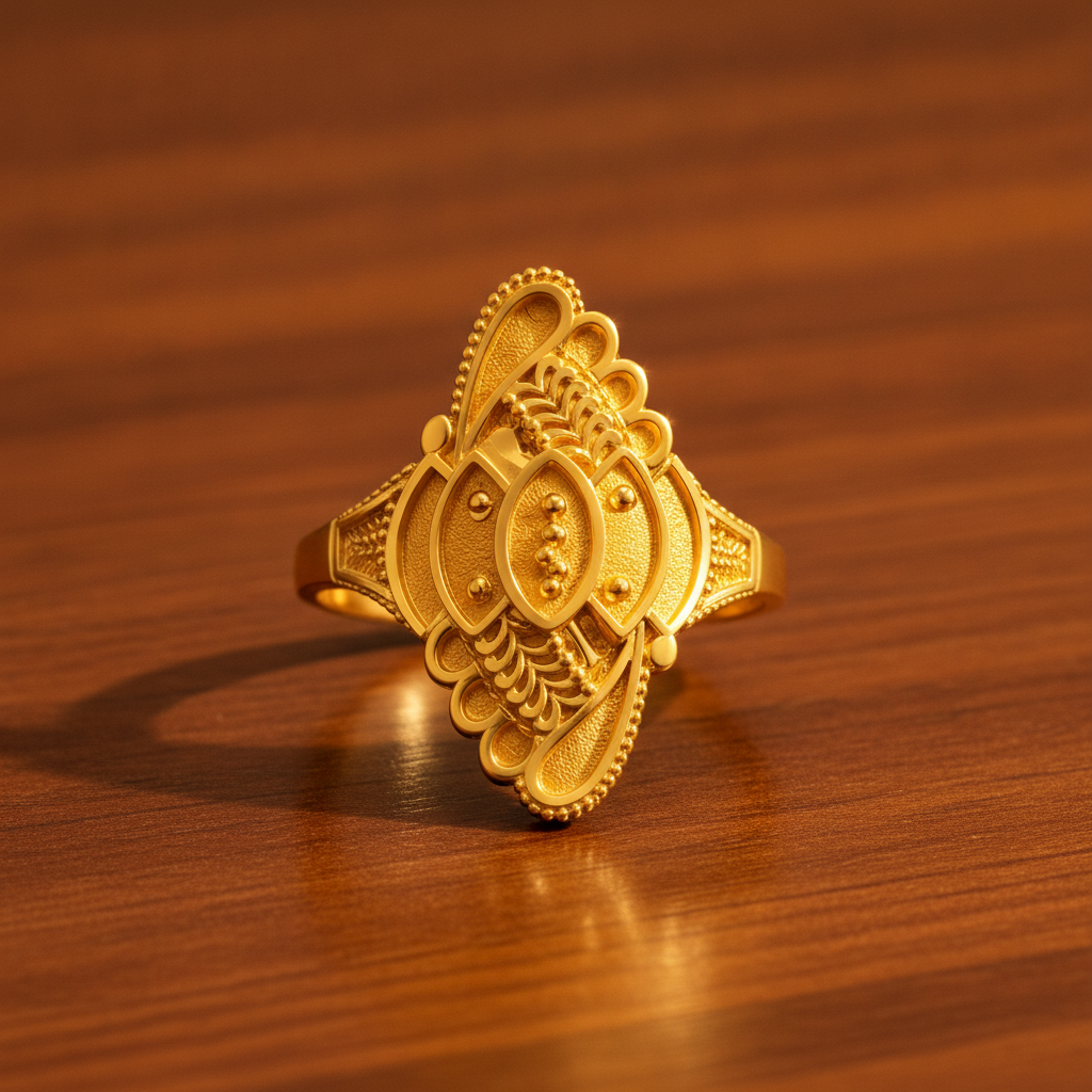 Royal Lotus Cascade Heritage Statement Ring for Women